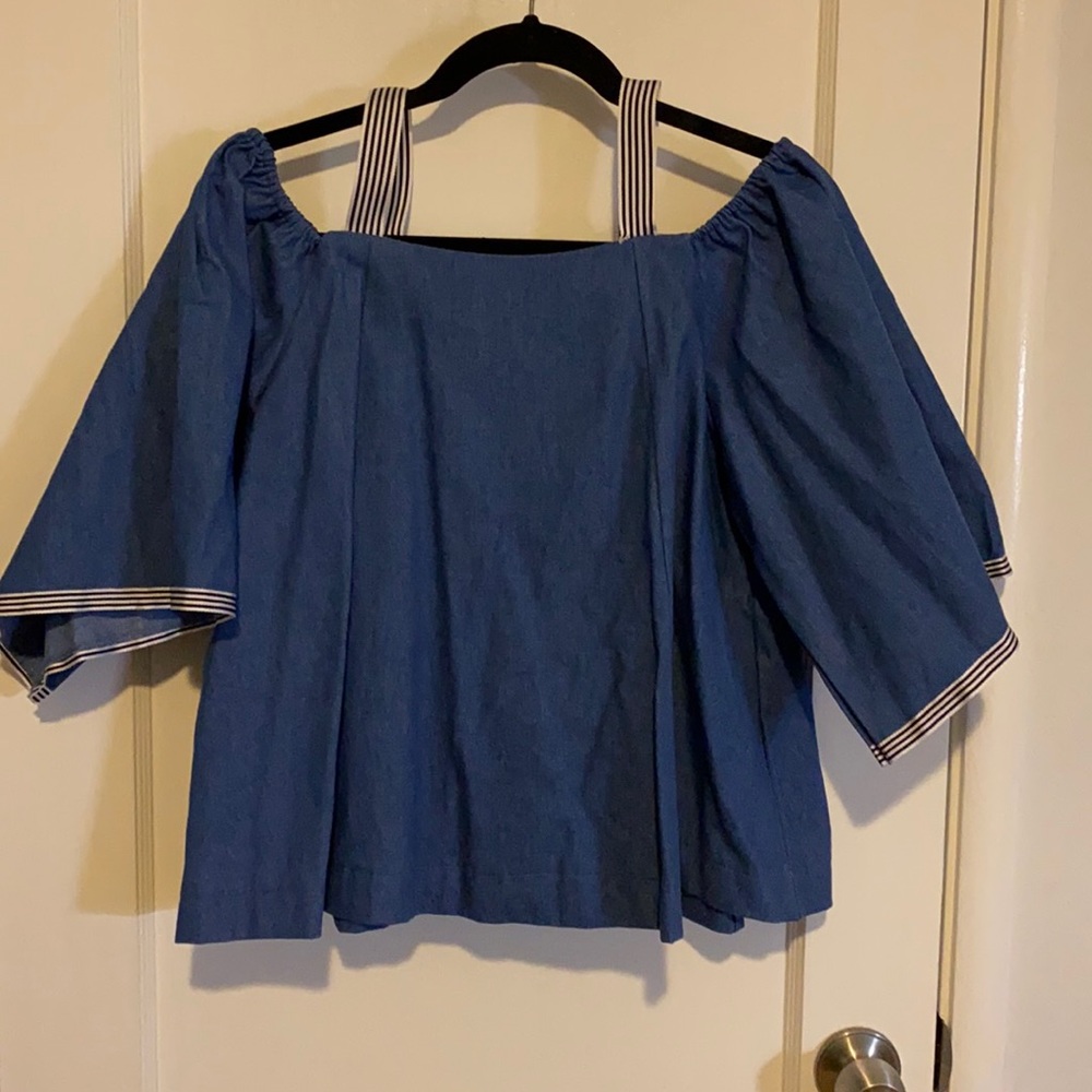 Denim off shoulder top
